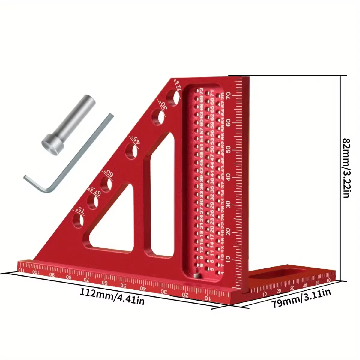 Règle de mesure 3D en alliage d'aluminium, rapporteur d'angle pour le travail du bois, outil de traç