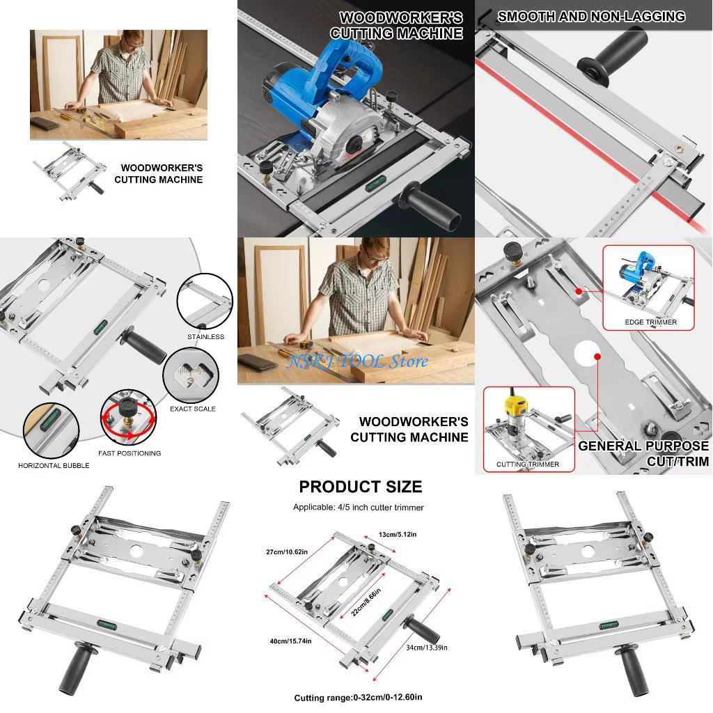 L8RC coupe-panneau réglable 0-32cm pour le travail du bois, avec échelle claire, mesure précise, ada