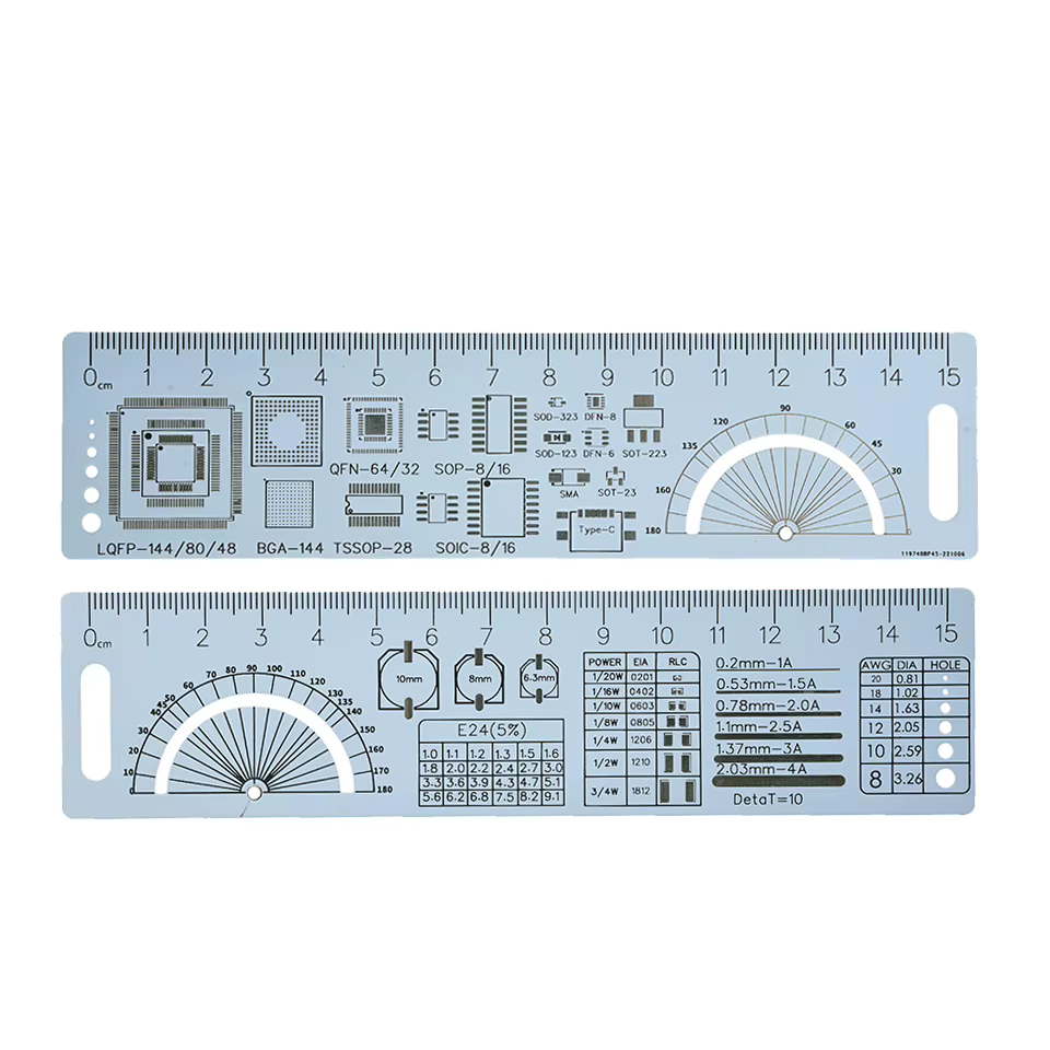 Règle PCB 5 types 9CM 15CM 20CM 25CM 30CM, outil de mesure multifonctionnel, puce de condensateur de