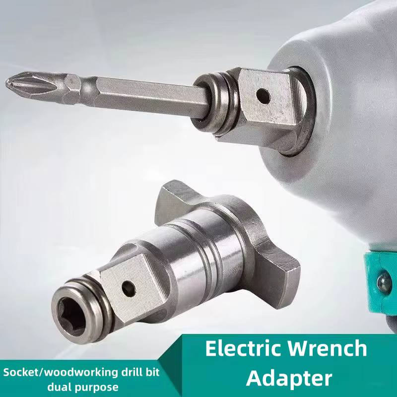 Adaptateur de clé électrique multifonctionnel, tête carrée, arbre en T, clé à chocs électrique sans 