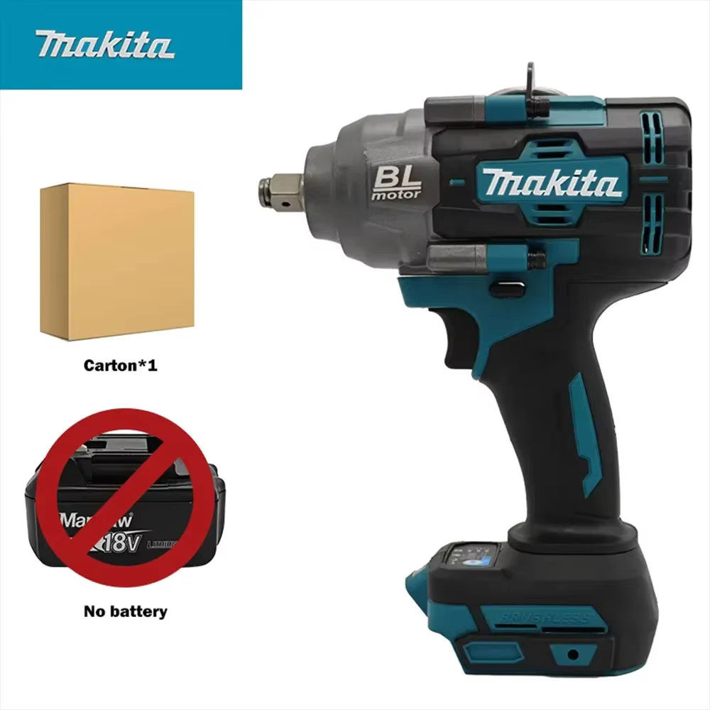 Clé à chocs sans balais Makita 1000 Nm à couple élevé pour batterie Makita 18 V, construction, échaf