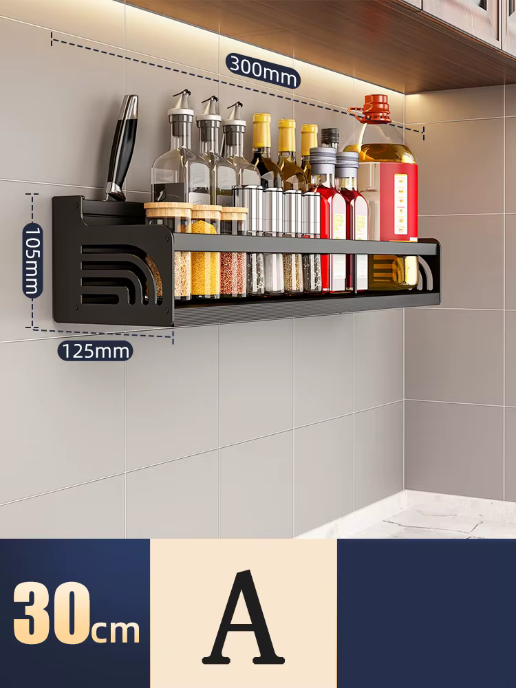 Organisateur de cuisine étagère murale support de rangement d'épices porte-couteau de cuisine mur as