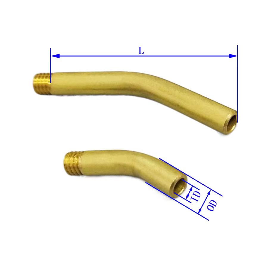 Tube courbé creux en laiton fileté M5/M6/M8