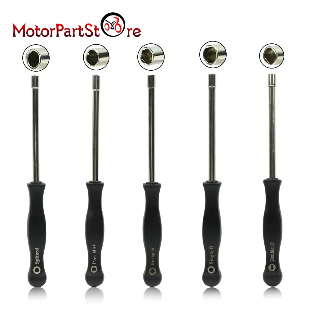 Tournevis d'ajustement de carburateur à 21 dents, à profil cannelé simple D, double D, hexagonal, po