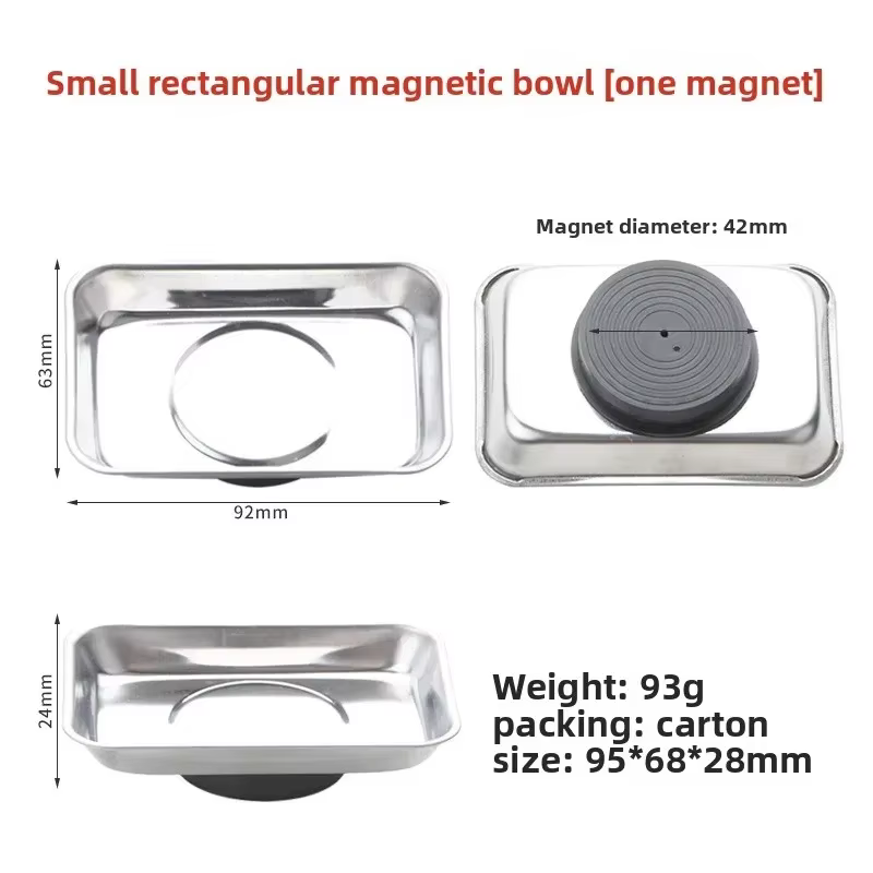 Bol magnétique carré, durable avec plateau de pièces magnétique en acier inoxydable pour un accès fa