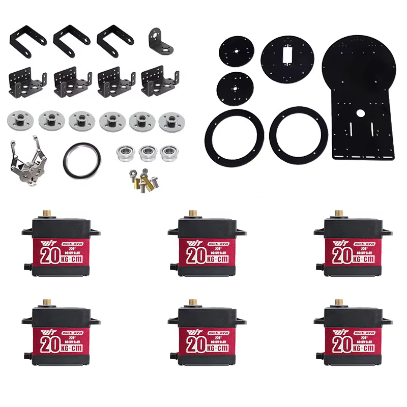 Bras robotique 6 DOF avec griffe de préhension, contrôle PS2, alliage métallique, servo 20 kg, compa
