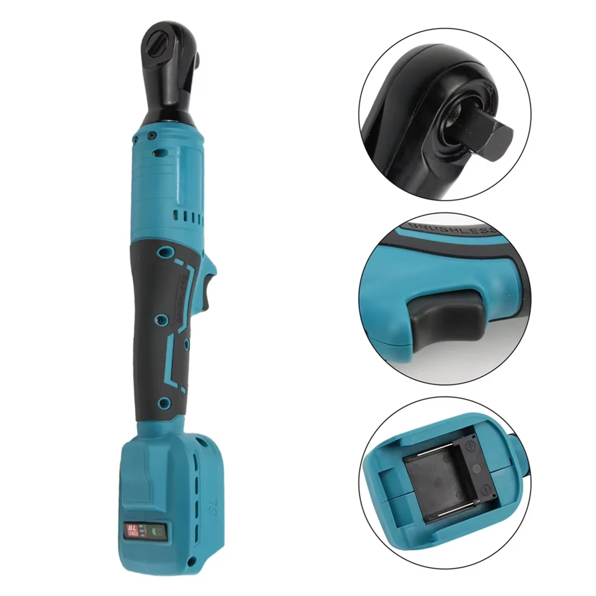 Pour clé à cliquet électrique 130nm, 1/2 pouces, cliquet à Angle droit, batterie 18V, outils manuels