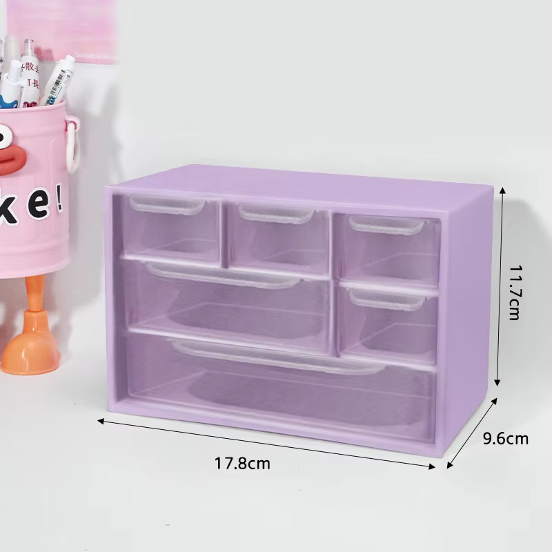 Boîte de rangement de bureau multicouche grande capacité, anti-poussière, multifonctionnelle, transp