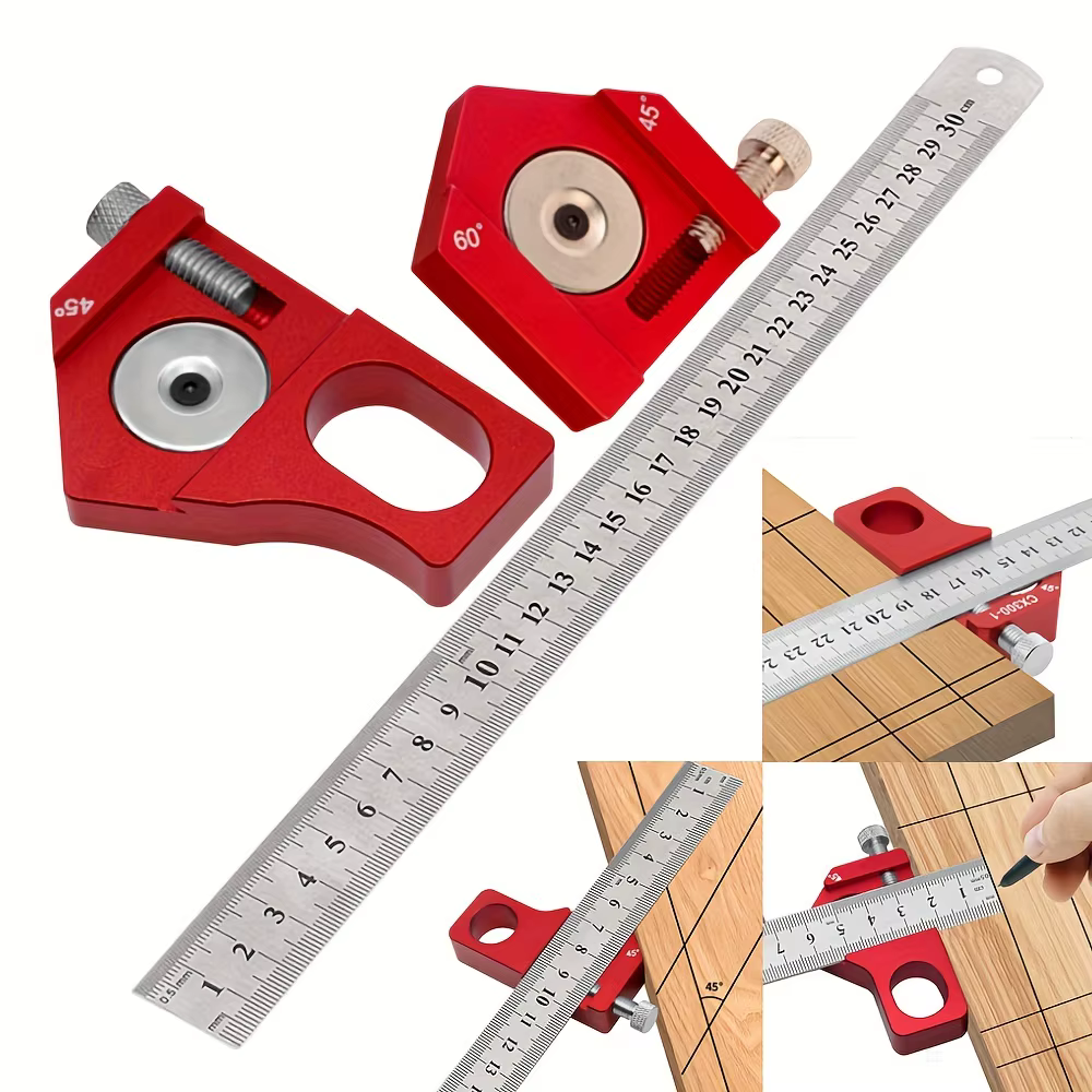 Bloc de positionnement de règle en acier, Angle de 45/60/90 degrés, jauge de marquage de ligne, traç