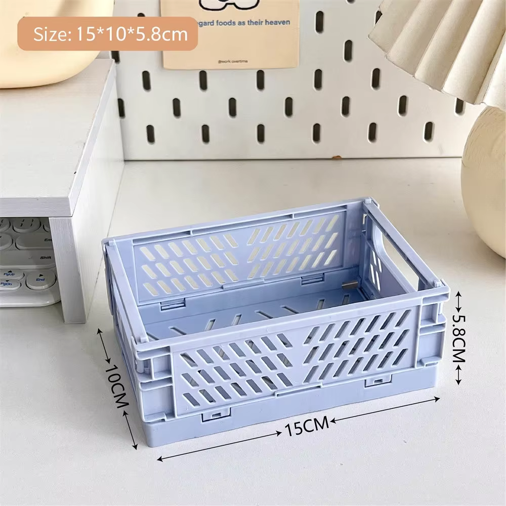 Boîte de rangement pliable avec poignées, caisse pliable pour jouets, cosmétiques et organisation du