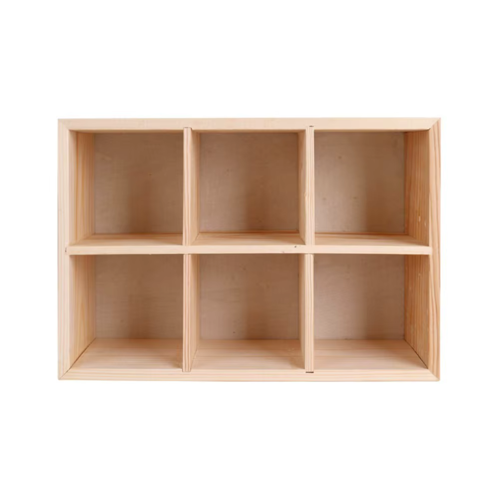 Boîte à tiroirs en bois, boîte de rangement de grande capacité, porte-stylo marqueur multi-grille, d