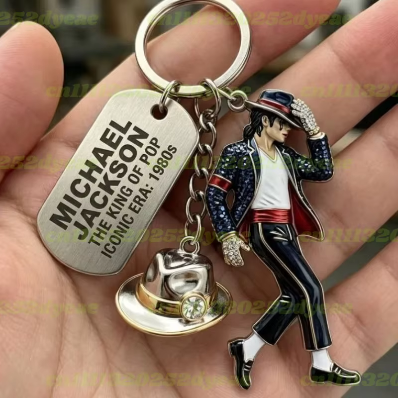 Porte-clés King of Dance Michael Jackson, porte-clés fait à la main, pendentif, nouveau