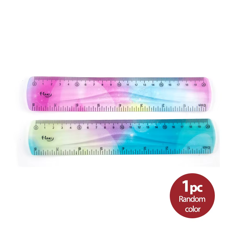 Règle Flexible pour Étudiant, Compteur de Couleurs, 15/20/30cm, Papeterie