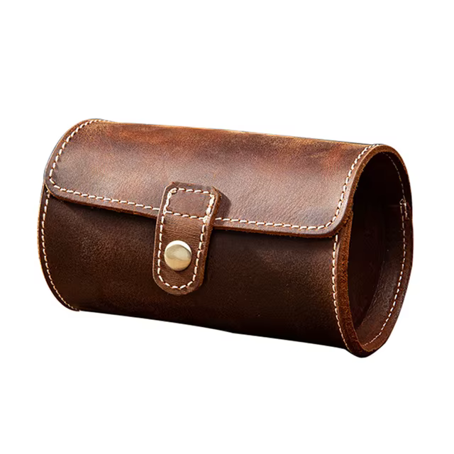 Boîte de montre cylindrique à 3 fentes, 2 fentes, boîtier de voyage Portable pour couple, boîte de r