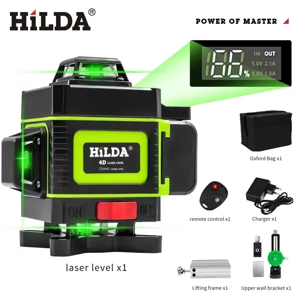 HILDA 16/12 lignes niveau laser ligne verte SelfLeveling 360 horizontal et vertical super puissant f