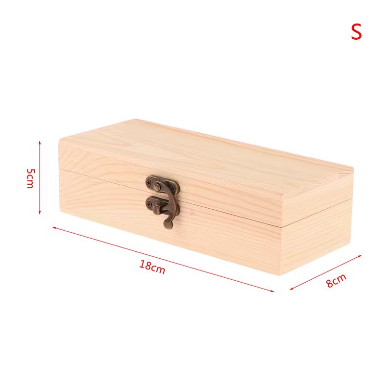 Boîte de rangement rectangulaire en bois vintage, boîte cadeau en bois, boîte de rangement multicolo