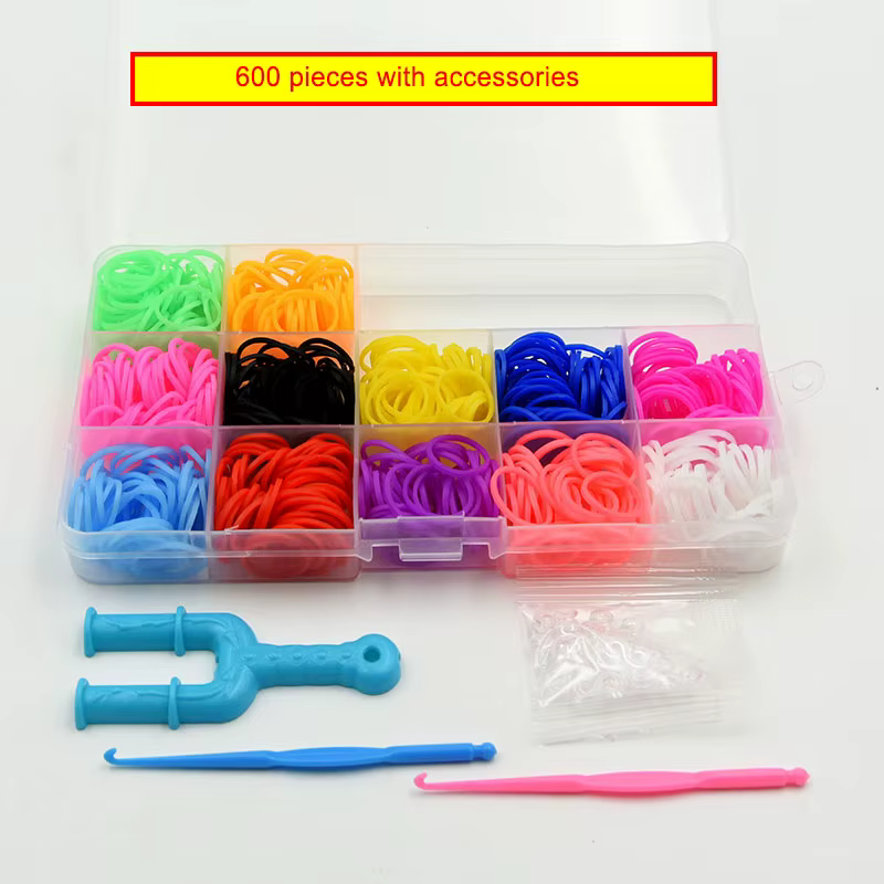 Ensemble d'élastiques à métier à tisser colorés, 600 pièces, 12 couleurs, bricolage, bandes à tisser