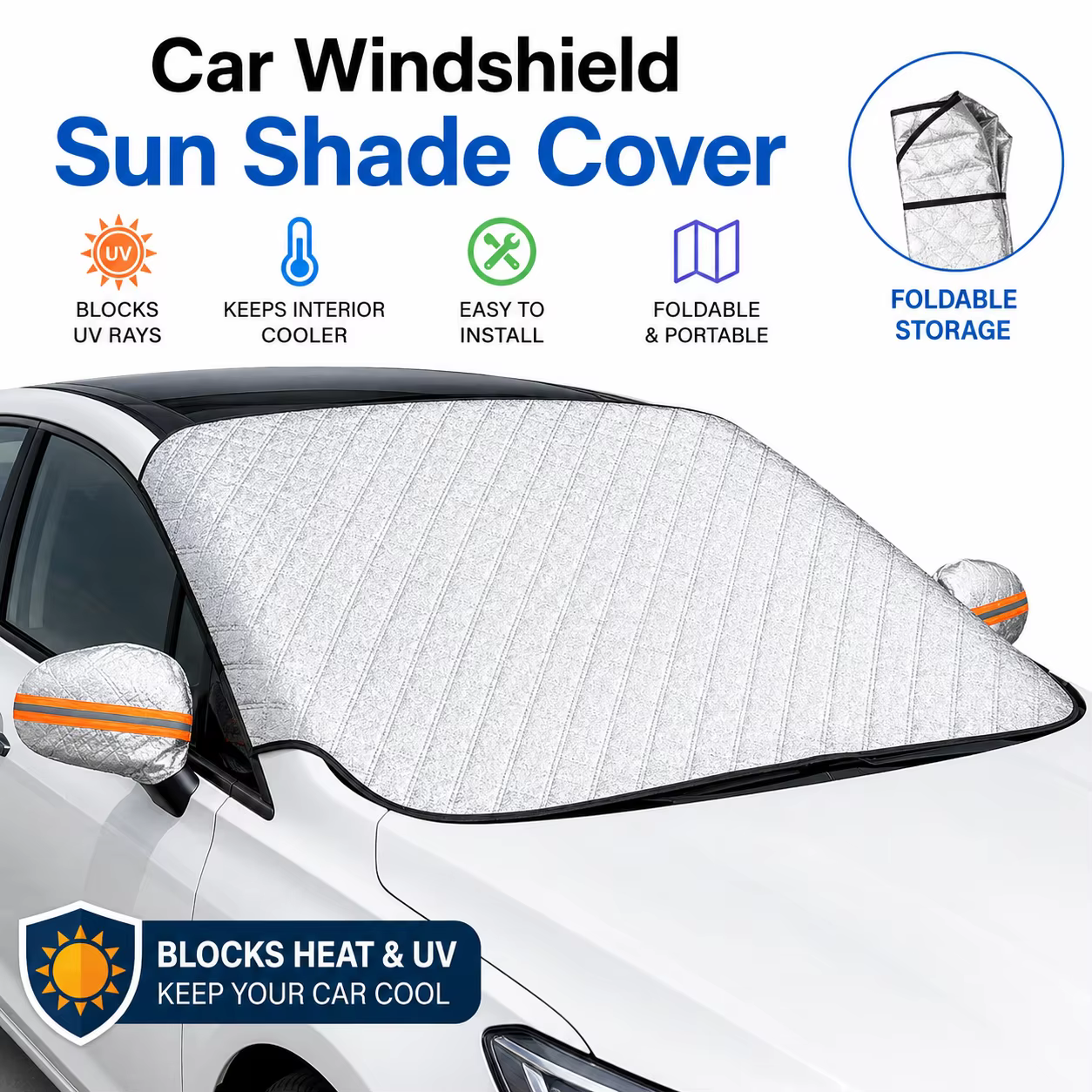 Protection pare-brise hiver pour voiture, housse de protection extérieure contre la neige pour l'hiv
