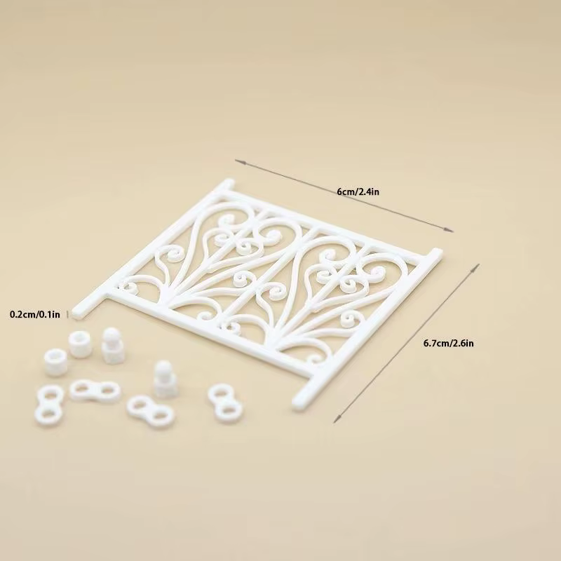 Clôture miniature sculptée pour maison de poupée, modèle à texture réaliste, ornement DIY pour jardi