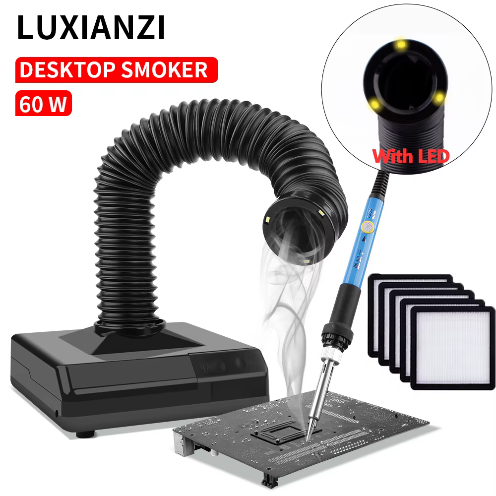 LUXIANZI – extracteur de fumée, Instrument pour fumer avec lumière LED, filtre à charbon actif 220v,