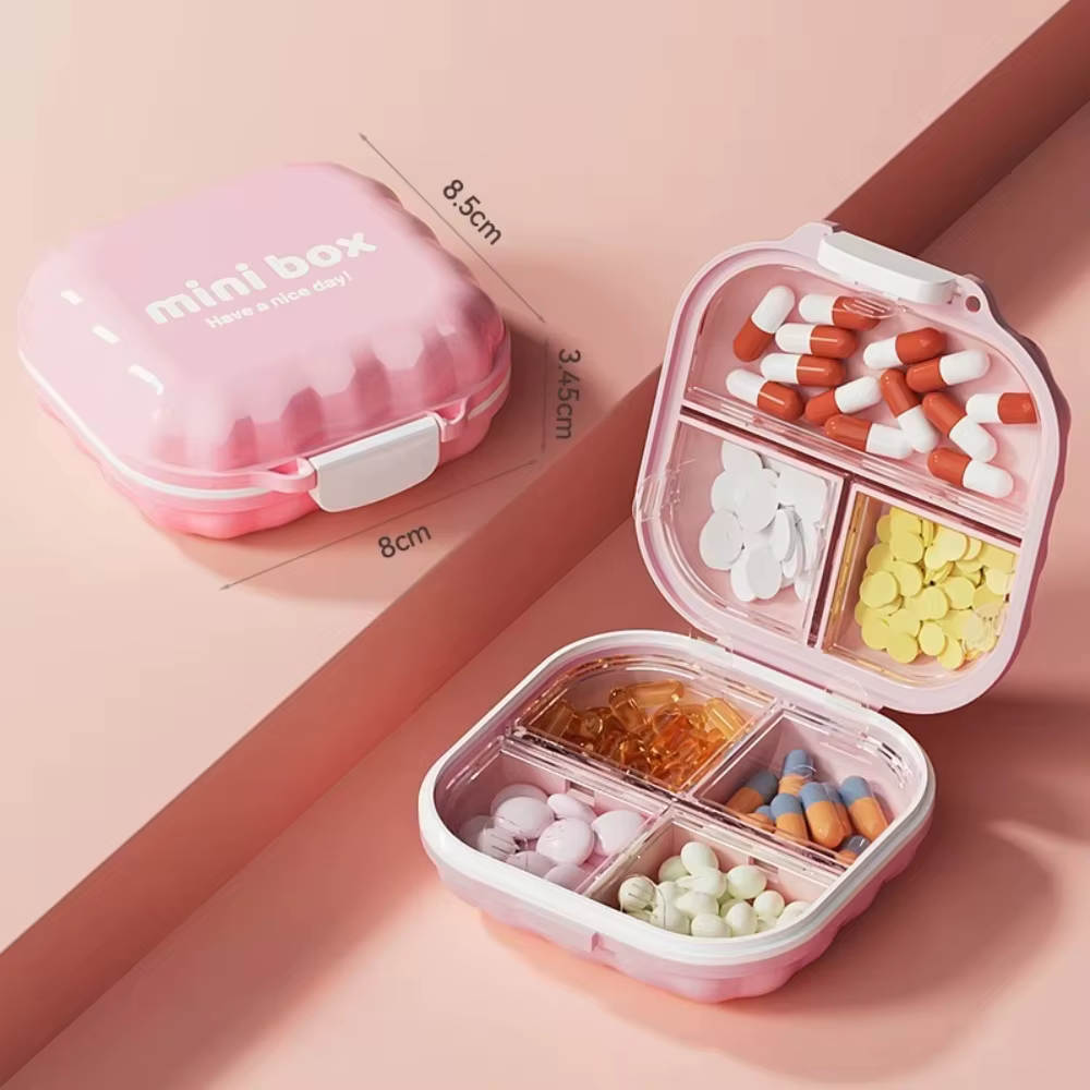 Boîte à médicaments portable en PP, 7 compartiments, étanche à l'humidité, grande capacité, boîte de