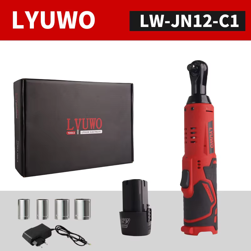 LYUWO 12V clé électrique à Angle droit sans fil 45NM 3/8 pouces clé à cliquet écrou de démontage out