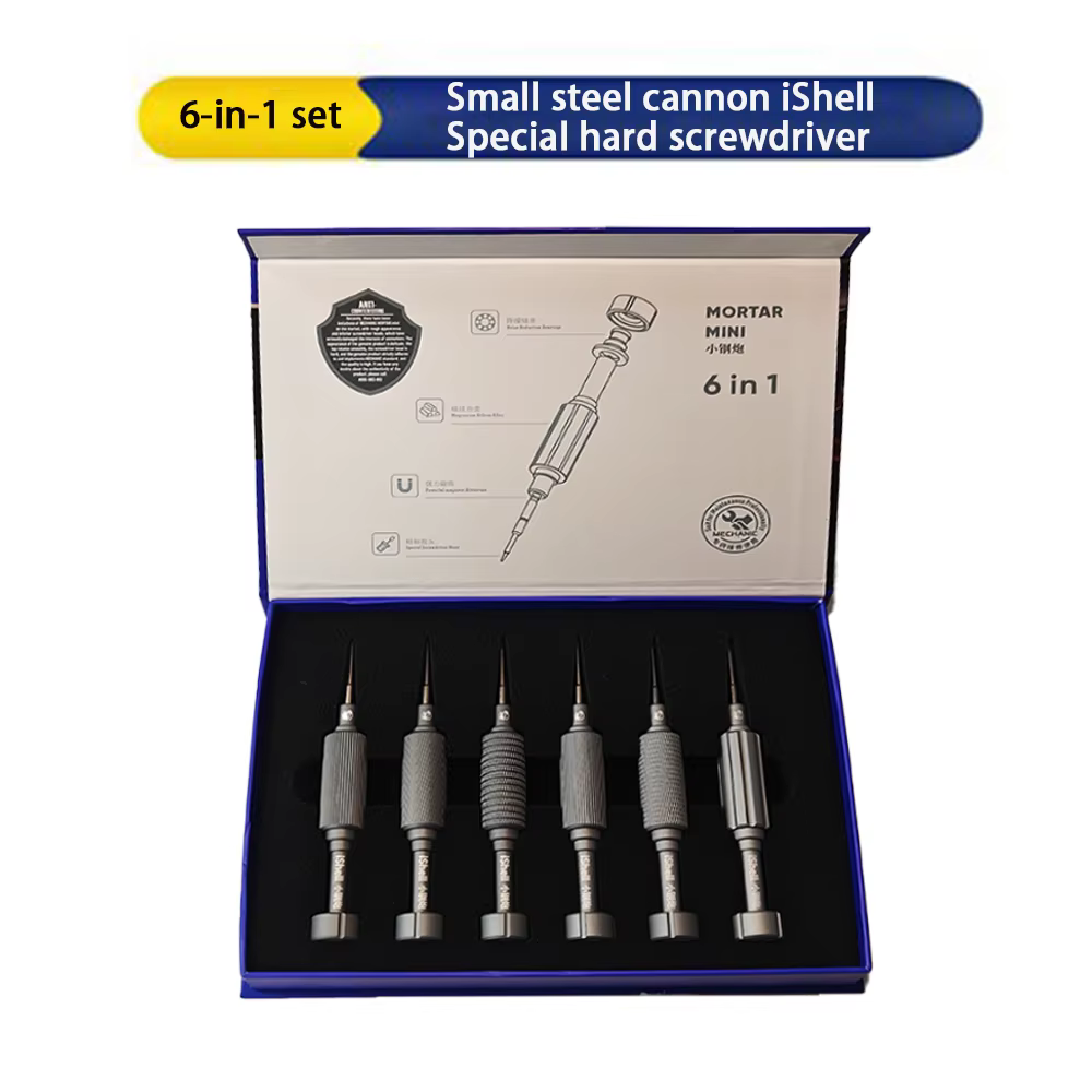 Jeu de tournevis de précision iShell 6 en 1, mécanique, pour iPhone Samsung Huawei OPPO VIVO, etc., 