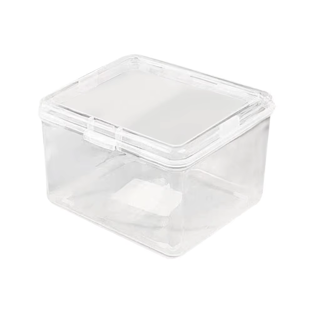 Boîte de rangement rectangulaire avec couvercle, boîte de collecte en plastique, décor de bureau, bo