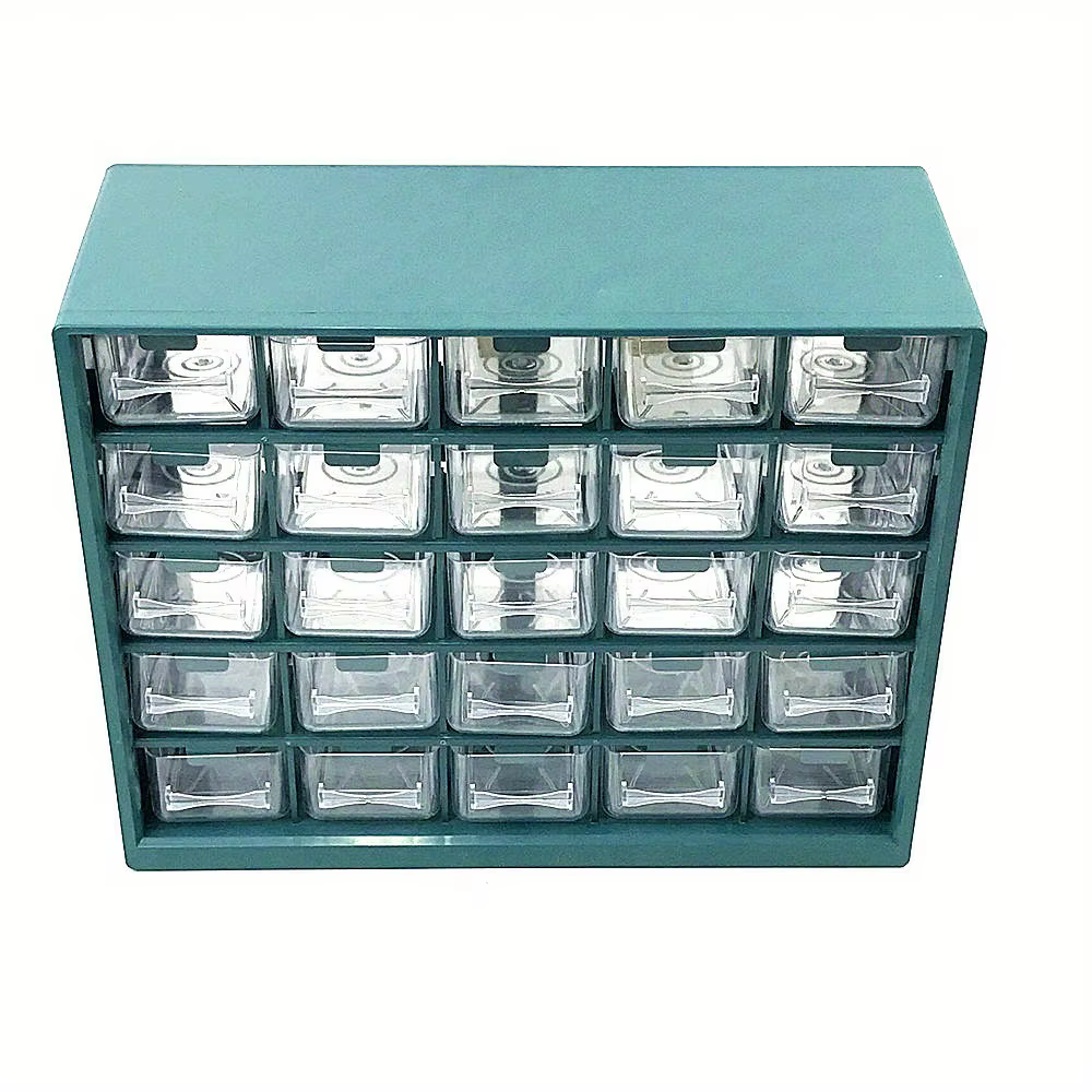 Boîte de rangement murale à 25 compartiments pour vis et composants, boîte à outils pour composants