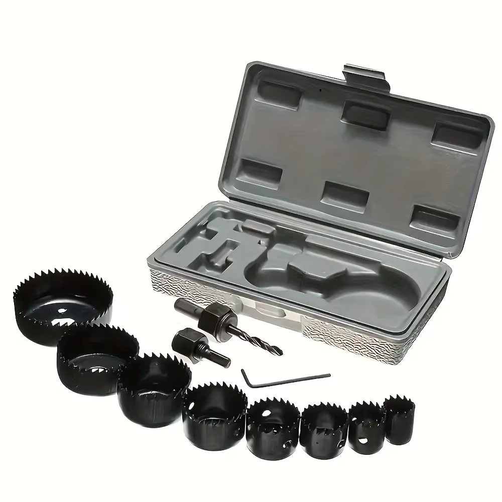[Scie cloche en acier au carbone] Jeu de 11 scies cloche en acier au carbone |   Kit de perçage pour