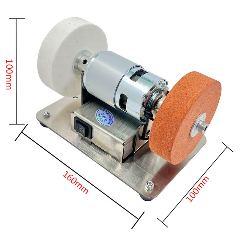 100W Double meuleuse Machine artefact Table meuleuse moteur Micro gros et fin polissage électrique m