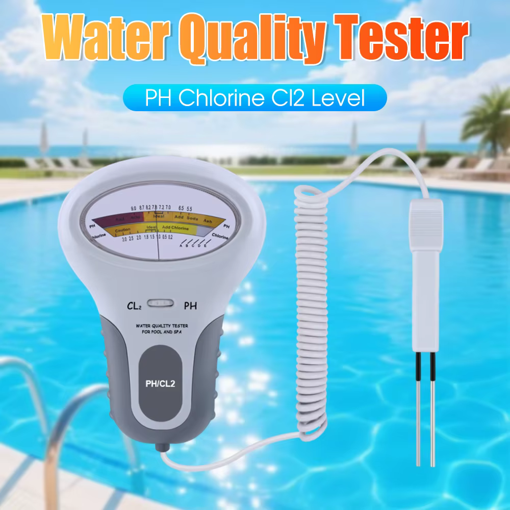 Testeur de chlore professionnel pour l'eau, mesureur de pH et de chlore CL2, moniteur d'eau avec son