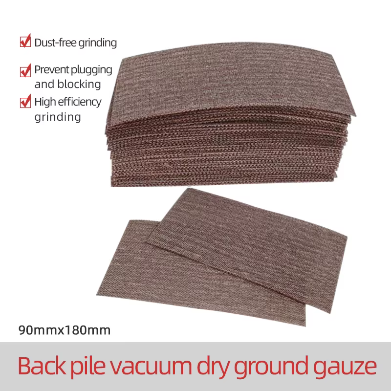 Papier abrasif sec rectangulaire 90 × 180mm maille sable 80-400 grain dos polaire aspirateur adapté