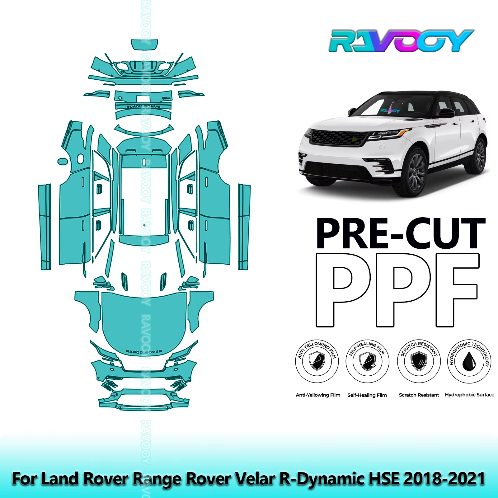 Film de Protection de peinture PPF pour véhicule complet, 8.5Mil, pour Land Rover Range Rover Velar 