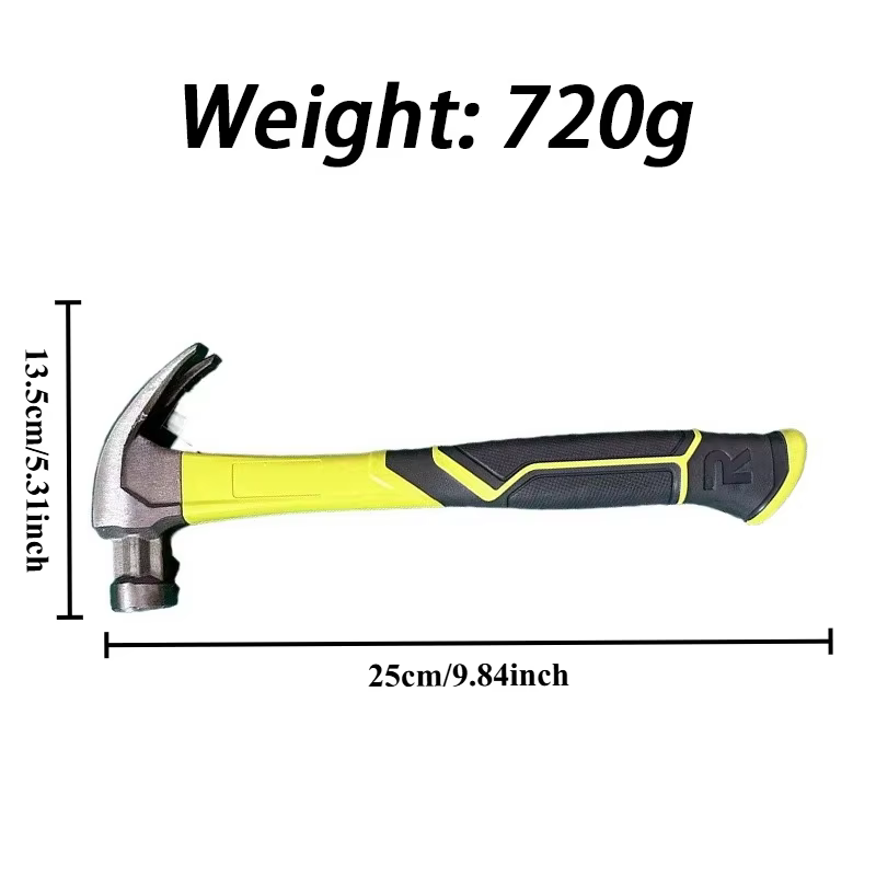 Vieux marteau professionnel de 16OZ, marteau à griffes pour le travail du bois avec poignée antidéra