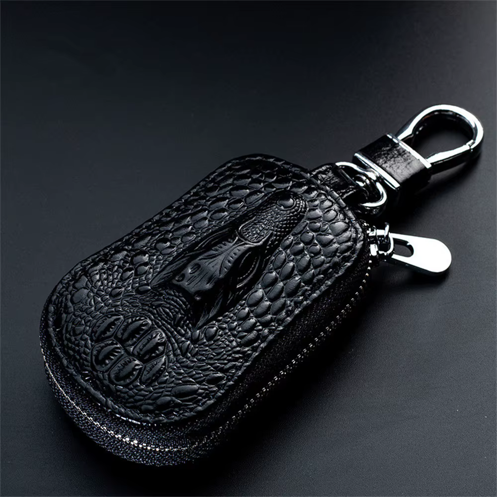 Mini étui à clés de voiture en cuir pour hommes, porte-clés de poche, sac à fermeture éclair de gran