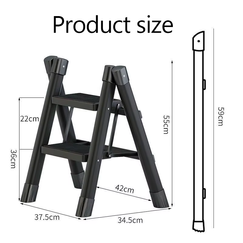 Échelle pliante 2/3/4 marches en acier au carbone pliable maison échelle portable escabeau Stable ét