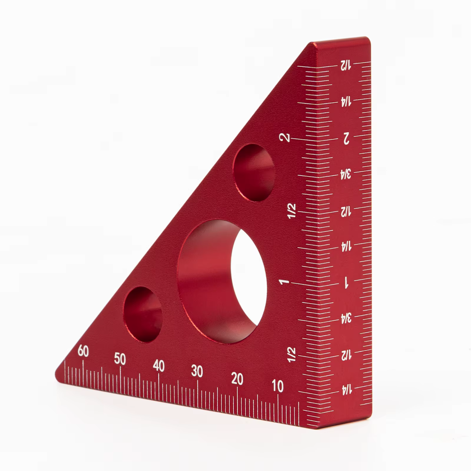 Règle à angle droit, règle triangulaire en aluminium avec balances impériales et métriques, outil de