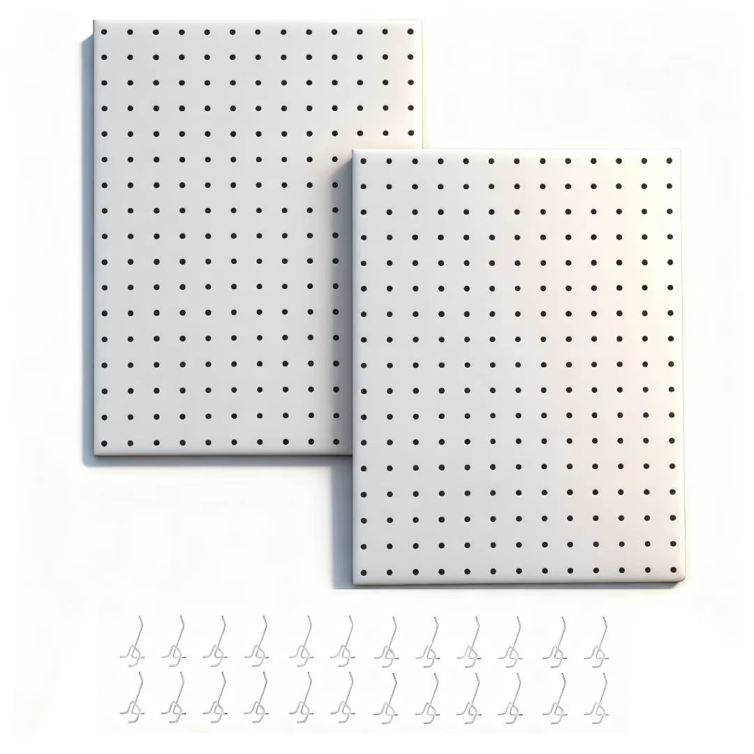 Panneau perforé en métal, 2 panneaux + 24 crochets, organisateur de rangement mural pour garage, cui