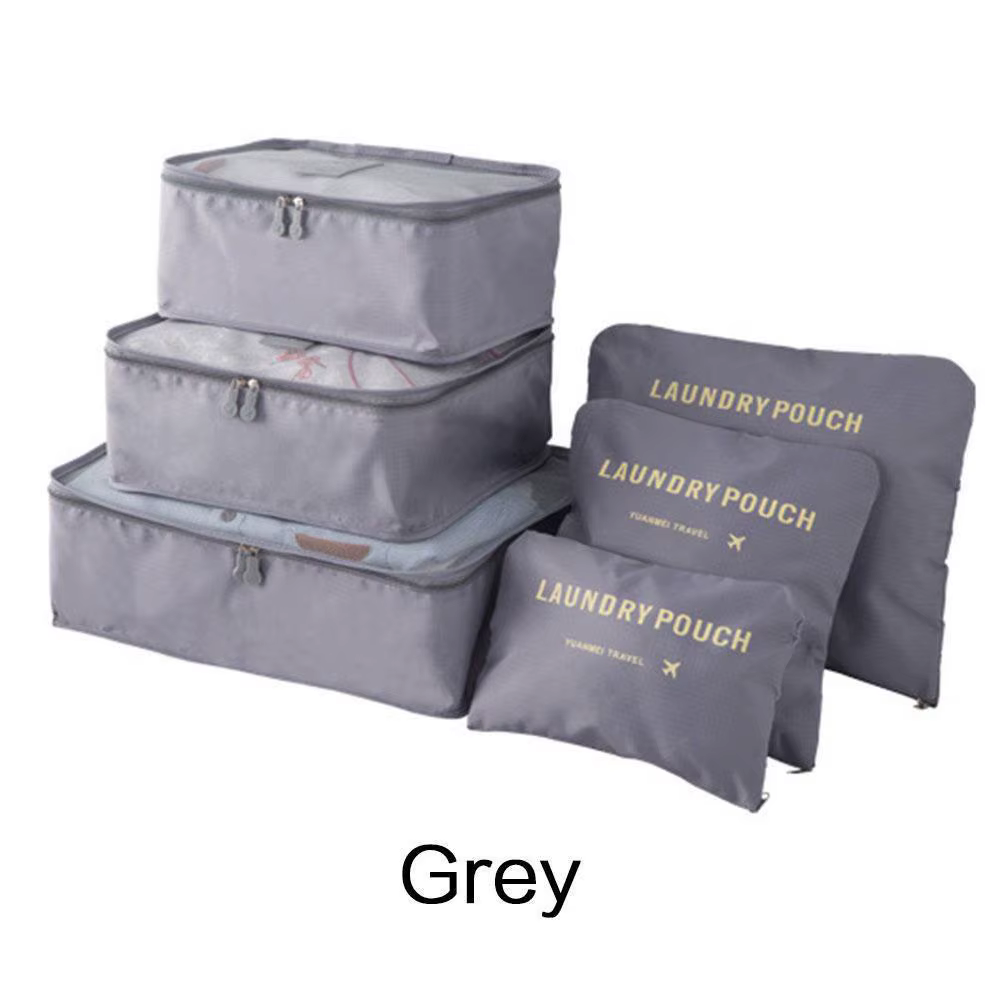 1 ensemble/6 pièces sac de rangement de voyage ensemble pour vêtements organisateur bien rangé poche