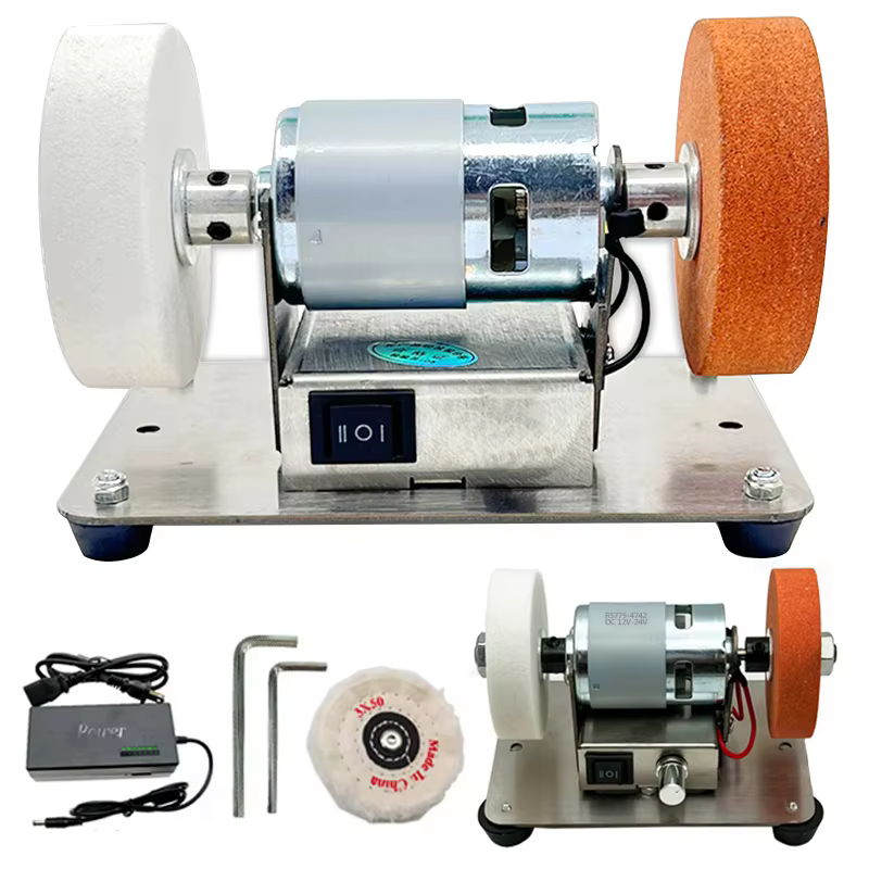 100W Double meuleuse Machine artefact Table meuleuse moteur Micro gros et fin polissage électrique m