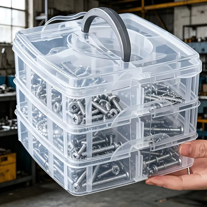 1 boîte de rangement portable détachable, boîte organisatrice pour outils et quincaillerie, conteneu