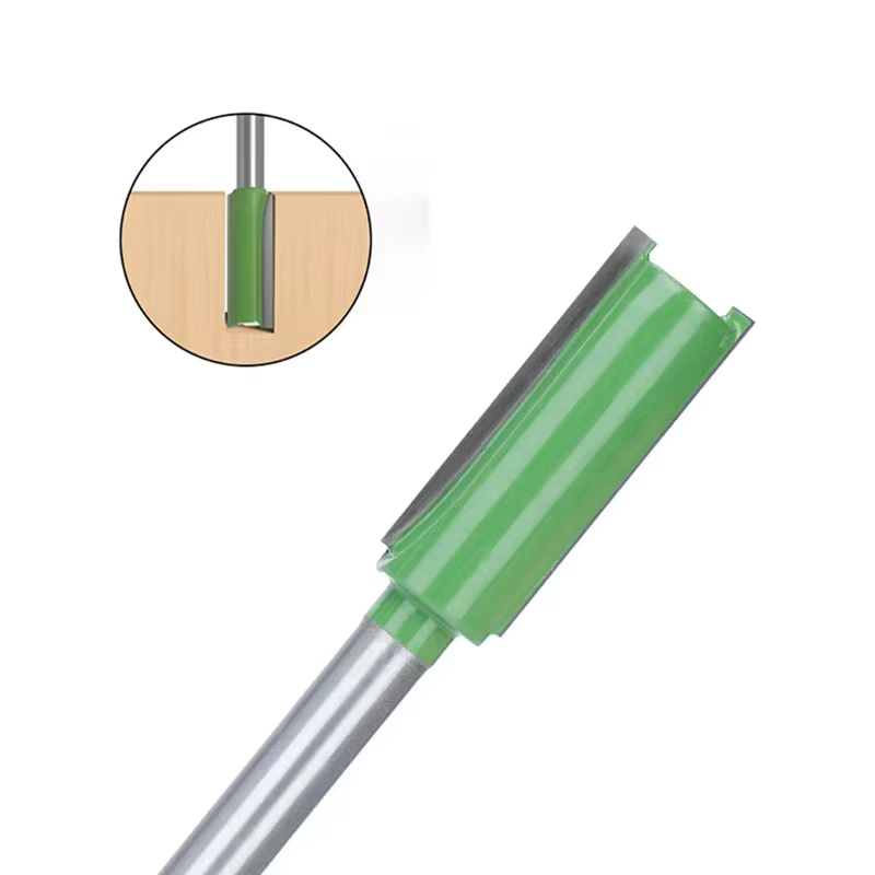 Fraise droite à double denture de 1/4'' (6 mm) pour le bois, fraise à bois en carbure de tungstène d