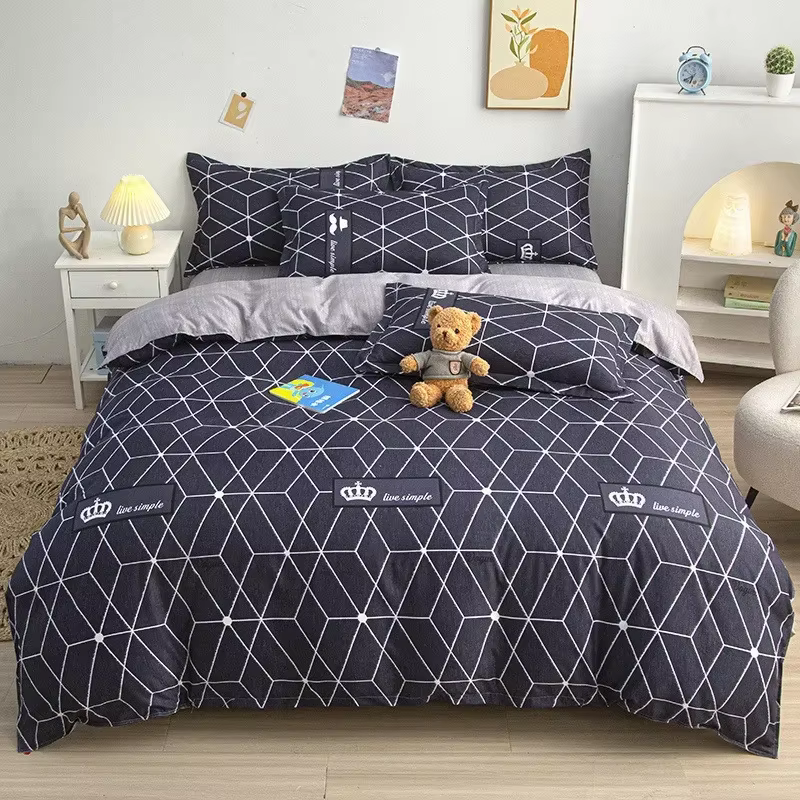 Housse de couette imprimée de dessins animés mignons, 220x240, motif charmant, housse de couette pou