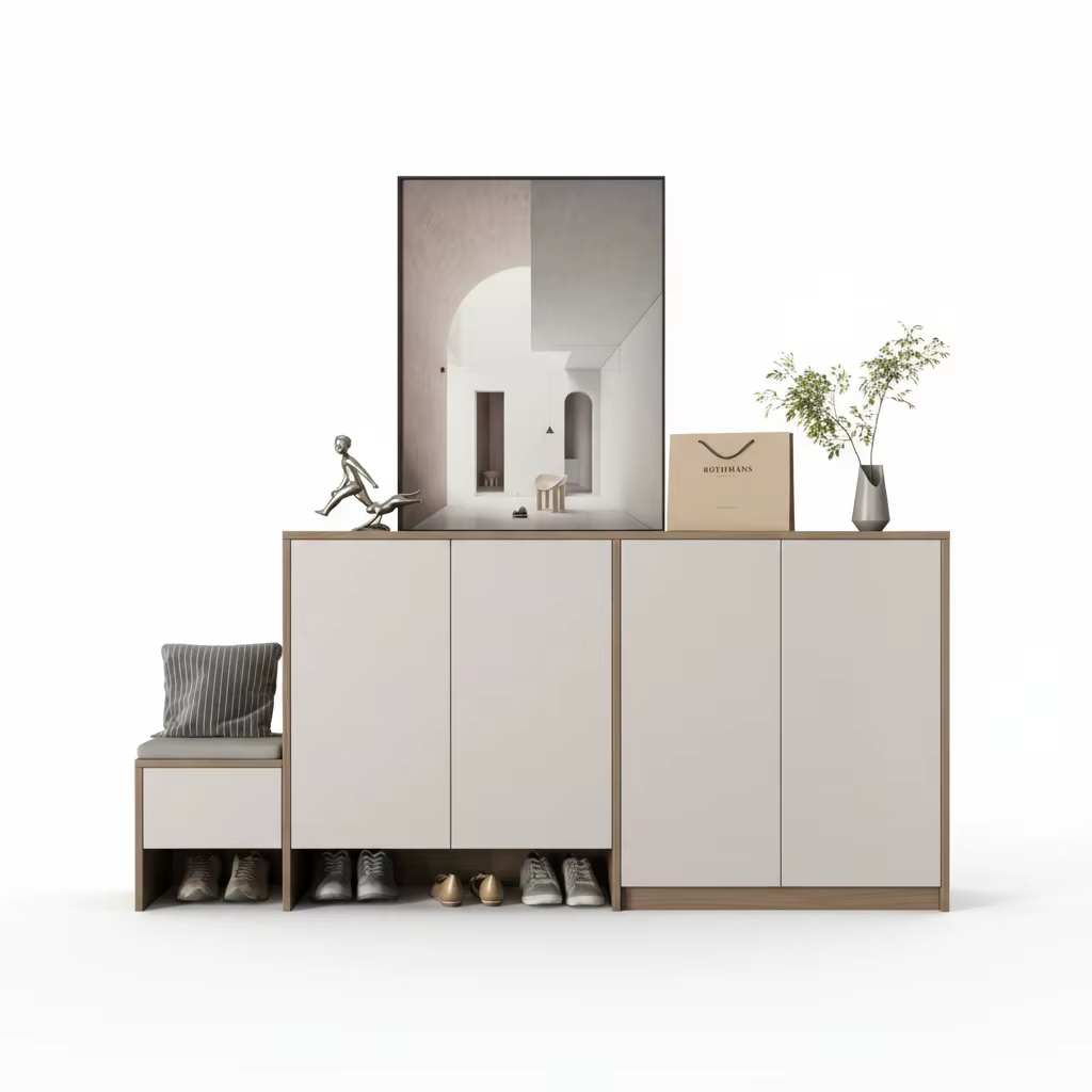 Meuble à chaussures en bois, grande capacité, armoire de rangement en bois, unité d'organisation per
