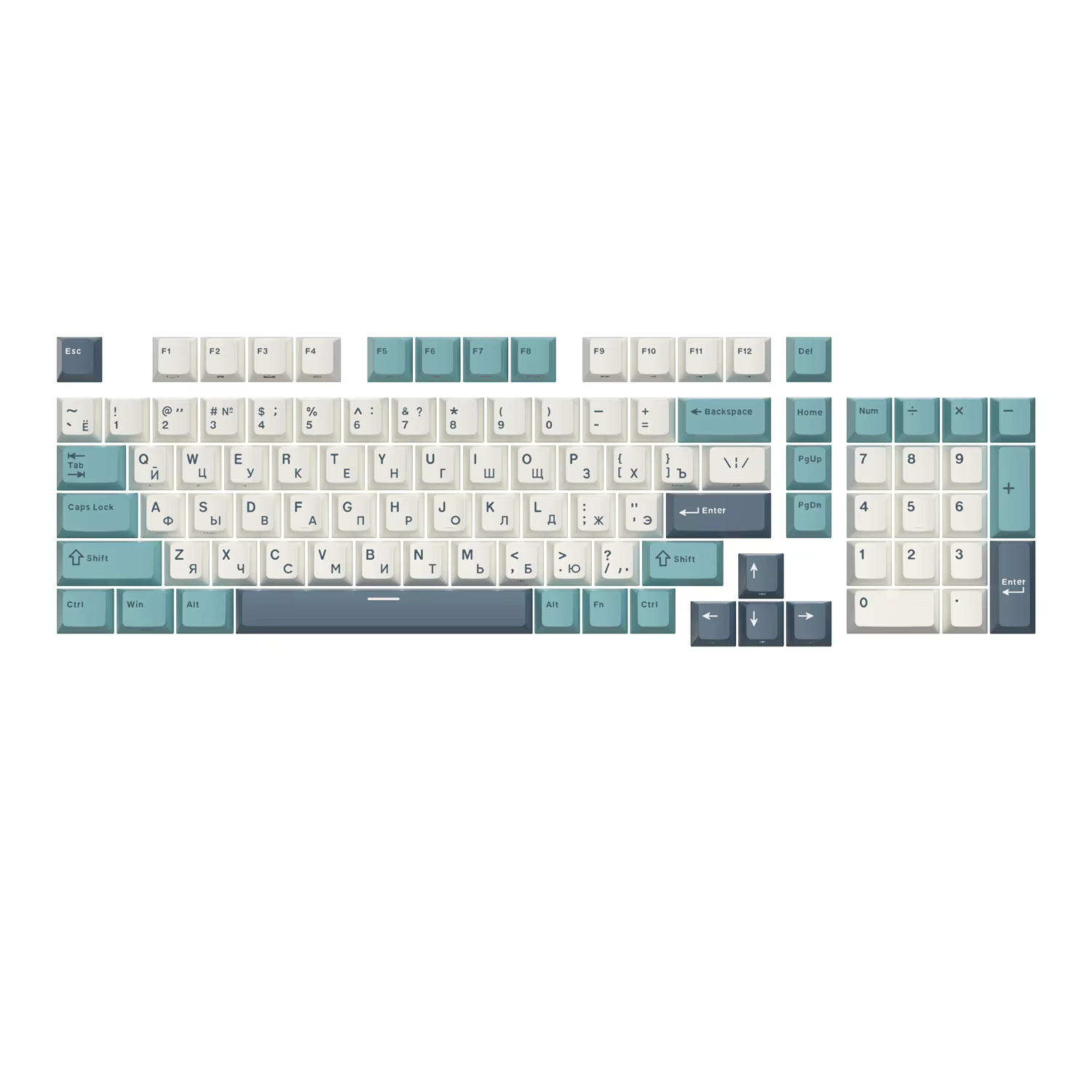 RK ROYAL KLUDGE anglais russe PBT Colorblock Keycaps 98 touches PBT matériau Sublimation adapté au c