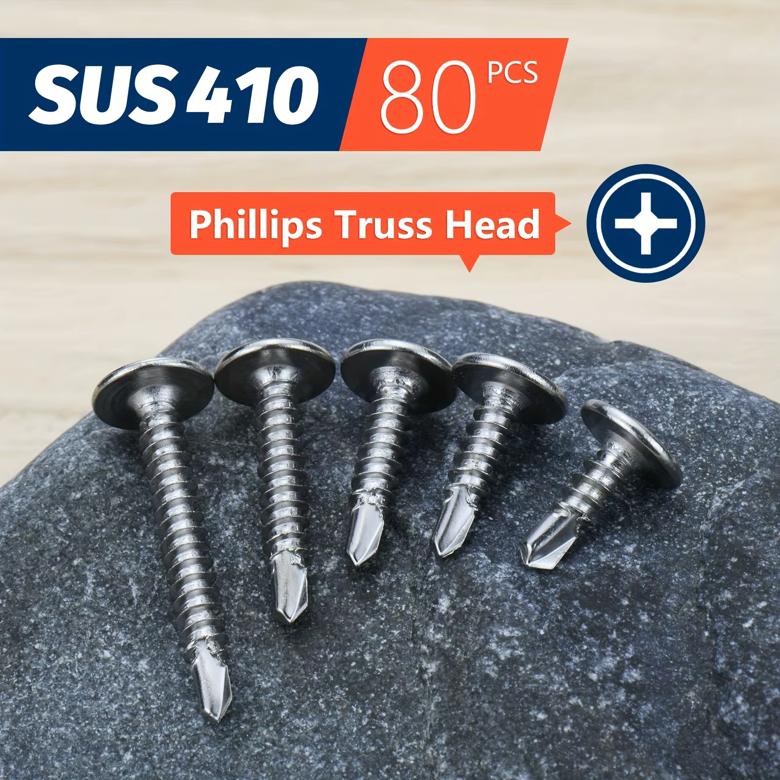Kit d'assortiment de vis à tôle à tête de treillis modifiée, vis de perçage autotaraudeuses en acier