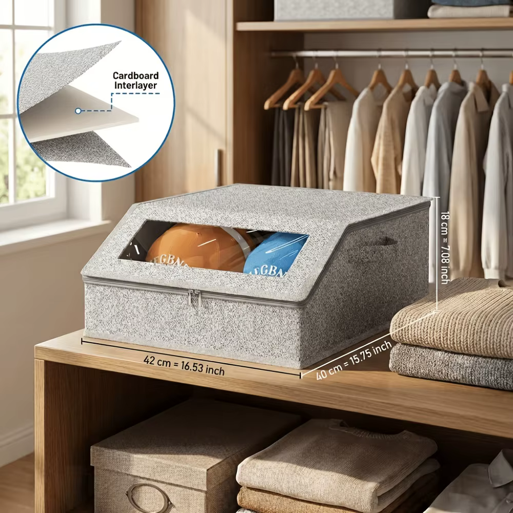 Boîte de rangement pour chapeaux de grande capacité, organiseur pour plus de 24 casquettes, conteneu