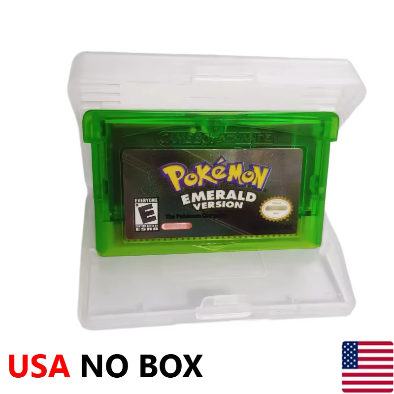 Cartouche de jeu vidéo 32 bits Pokemon USA pour console, cartouche de jeu Emerald Ruby Leafgreen Sap