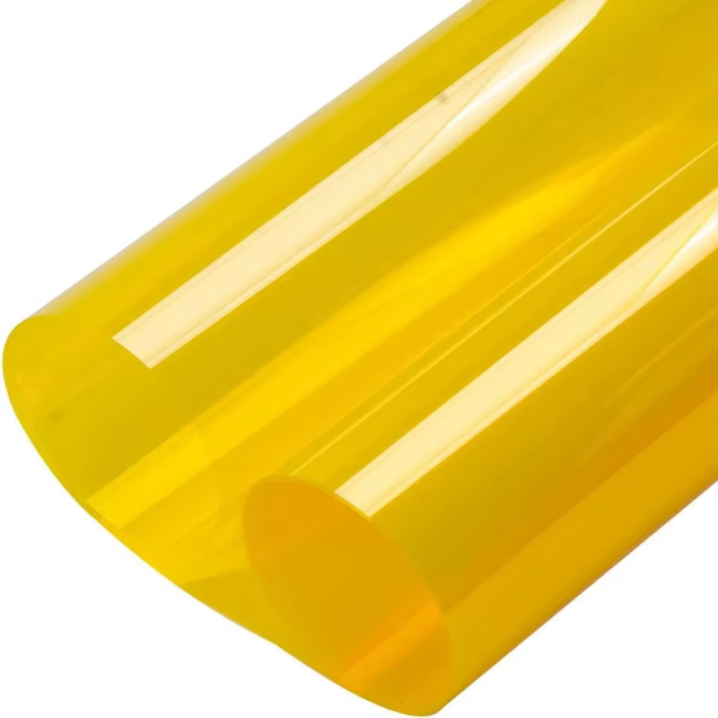 Film auto-adhésif transparent pour fenêtre en verre jaune, prévention des UV, bricolage, fête de Noë